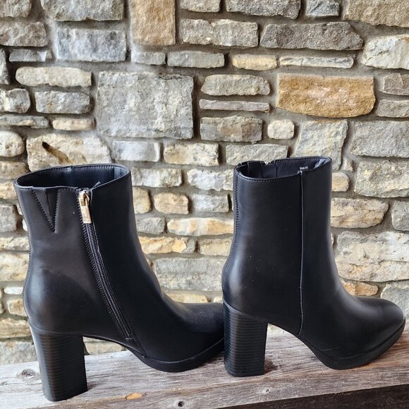 NY&C Black Chunky Heeled Boots NEW - Picture 5 of 6